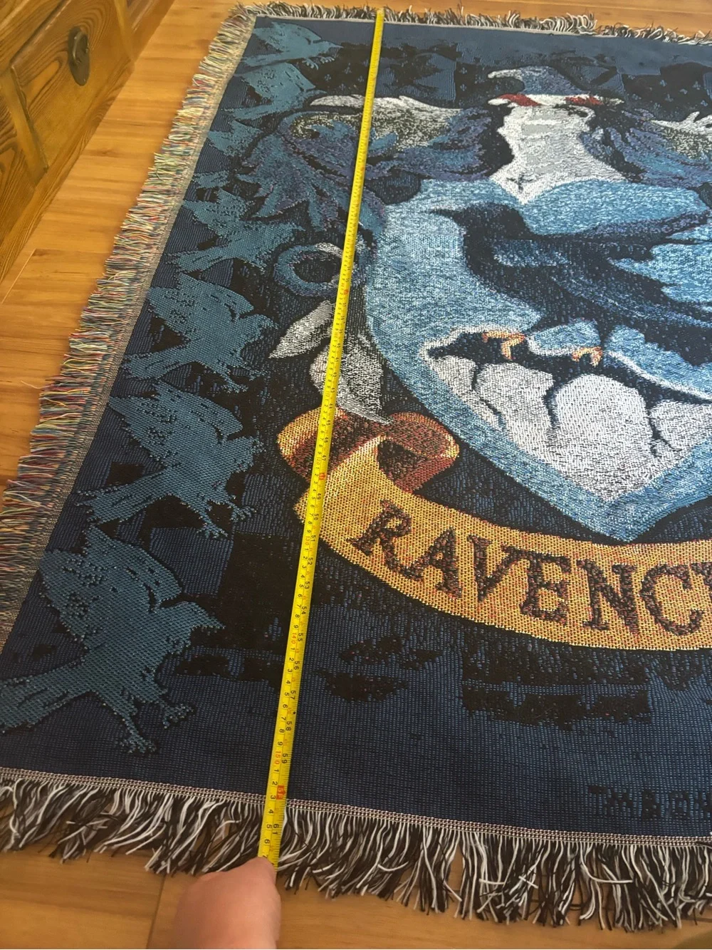 Harry Potter Ravenclaw Crest Woven Tapestry Throw Blanket Witchy Academia Boho